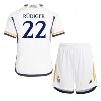 Real Madrid Antonio Rudiger #22 Domáci Detský futbalový dres 2023-24 Krátky Rukáv (+ trenírky)